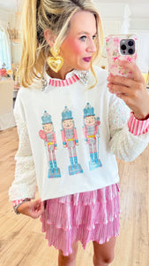 White Nutcracker Sequin Top