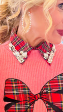 Pink Plaid Bow Sweater