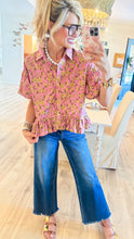 Dusty Pink Floral Puff Sleeve Top