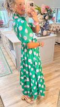 RESTOCK Green and Pink Polka Dot Midi Dress