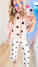 Beige and Brown Polka Dot Pant Set