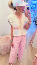 Sequin Bunny Ivory Knit Sweater Vest