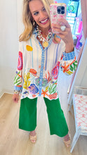 Green High Rise Wide Leg Pants
