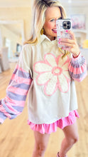 Khaki Rose Flower Patch Mineral Washed Top