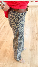 Risen Coffee Leopard Wide Leg Jeans