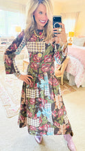 Chocolate Floral Plaid Skirt Set