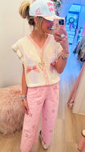 Sequin Bunny Ivory Knit Sweater Vest