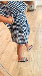 Black Gingham Skirt Set