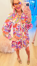 THML Multi Pattern Long Sleeve Mini Dress