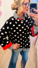 Black Polka Dot Contrast Sweater