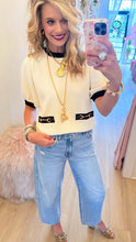 Cream Contrast Horse Bit Top