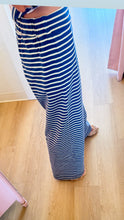 Denim and Cream Stripe Tube Top Pant Set