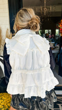 Cream Ruffle Trim Vest