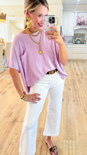 Bright Lavender Corded Rib Oversized Top