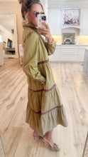 Taupe Tiered Long Sleeve Maxi Dress