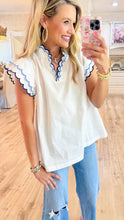 Off White Scalloped Blouse