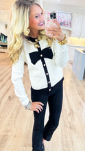 Cream and Black Bow Cardigan