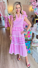 Pink Gingham Ric Rac Trim Skirt Set