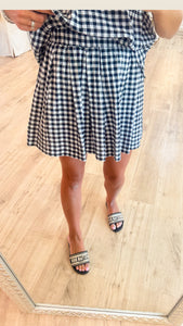 Black Gingham Skirt Set