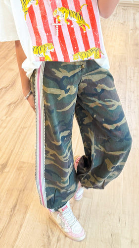 Camo Side Tape French Terry Knit Pants