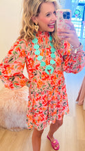 Pink Multi Floral Chiffon Mini Dress