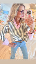 Striped Pink Contrast Top