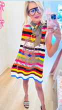 Queen of Sparkle Multi Stripe Logo Knit Dress