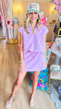 Purple Blossum Stripe Skort Set
