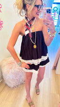 Black Layered Tube Romper