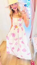 Ivory and Pink Shell Printed Smocked Dress