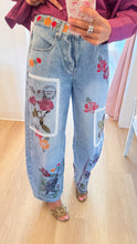 Postage Print Barrel Jeans