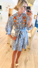 Uncle Frank Blue Floral Embroidered Dress