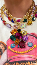 Multi Color Crystal Layered Necklace