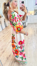 Ecru Multi Giant Floral Border Printed Maxi Dress