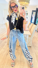 RESTOCK Denim Zebra Contrast Joggers