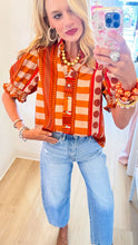 Cinnamon Multi Printed Puff Sleeve Top