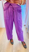 Purple Mineral Washed French Terry Pants