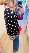 Black Polka Dot Contrast Sweater