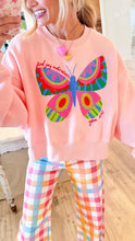 Peach Find Joy Butterfly Cropped Sweatshirt