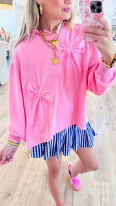 Pink Bow Hooded Sweater