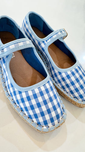 Blue Gingham Ballet Flats