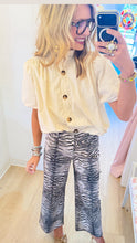 Ecru Puff Sleeve Bubble Hem Top
