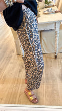 Taupe Leopard French Terry Barrel Pants