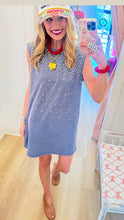 Denim Blue Stud Embellished Dress