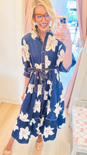 Deal of The Day Navy Floral Contrast Midi Dress
