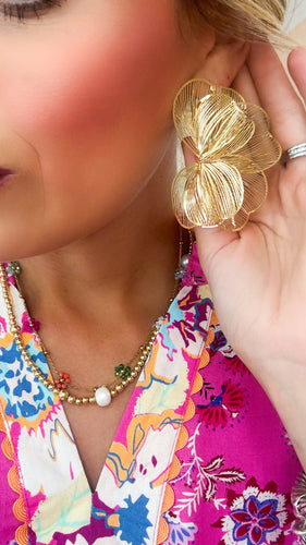 Gold Flower Lightweight Earring
