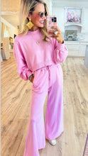 Pink Rib Matching Pant Set