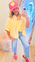 Yellow Stripe Button Down Top