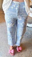 Light Blue Hibiscus Paisley Twill Pants