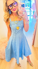 Fit & Flare Washed Denim Dress